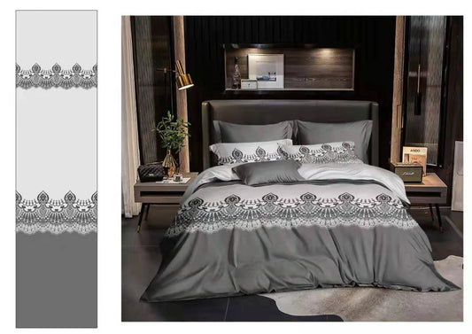 Nestloom 4 pcs comforter sets 1 bedsheet 2 pillow cover with 1 comforter