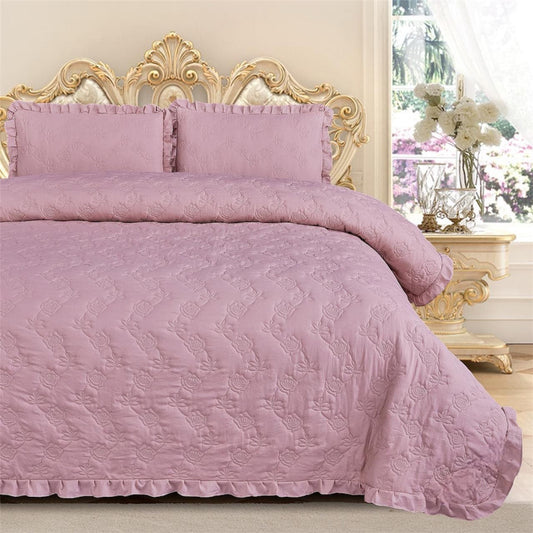 Rose Quilted Bedcover