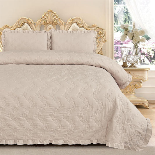 Rose Quilted Bedcover