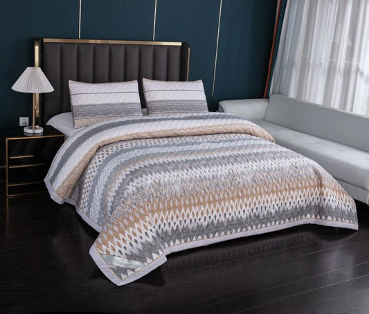 Marvellous King Size Printed Bedcover with Frill Border – Super Soft, Reversible, Skin-Friendly Fabric, 2 Pillow Cases