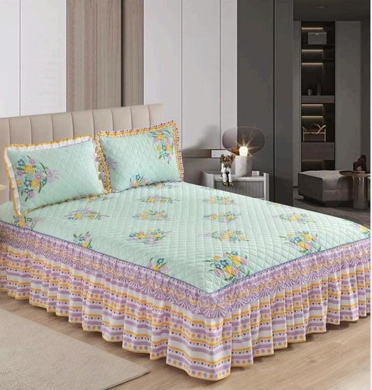King Size Quilted Frills Bedcover