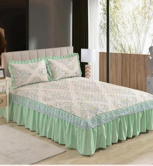 King Size Quilted Frills Bedcover
