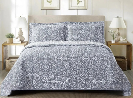 Nestloom  3 Pc Printed Bedcover With Bedsheet and Pillow Cover- Stanley Range